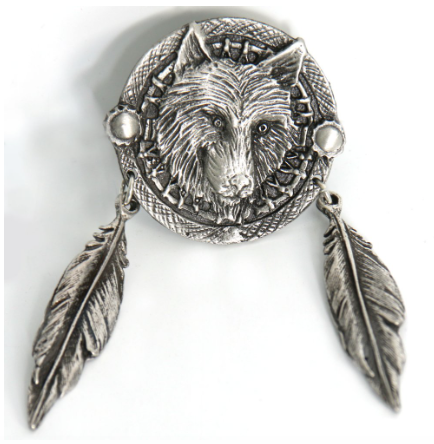 Wolf Dream Catcher Pin